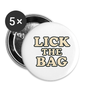 Lick The Bag Buttons small 1'' (5-pack - text only) - white