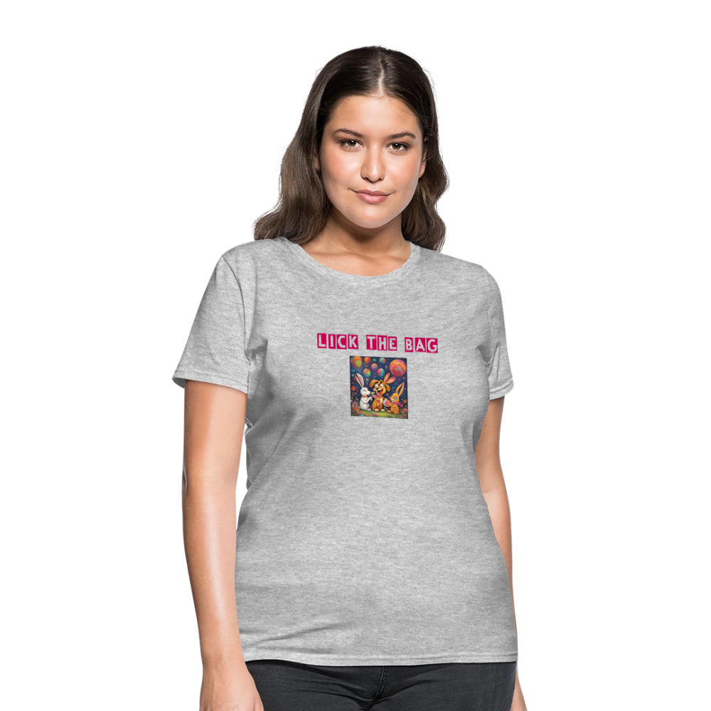 Women’s “Lick The Bag” Bunny Logo Tee - heather gray