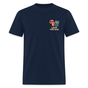 Unisex Lick The Bag T-Shirt (w/ Image) - navy