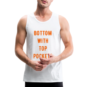 Bottom w/ Top Pockets - Men's Premium Tank Top - white