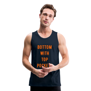 Bottom w/ Top Pockets - Men's Premium Tank Top - deep navy