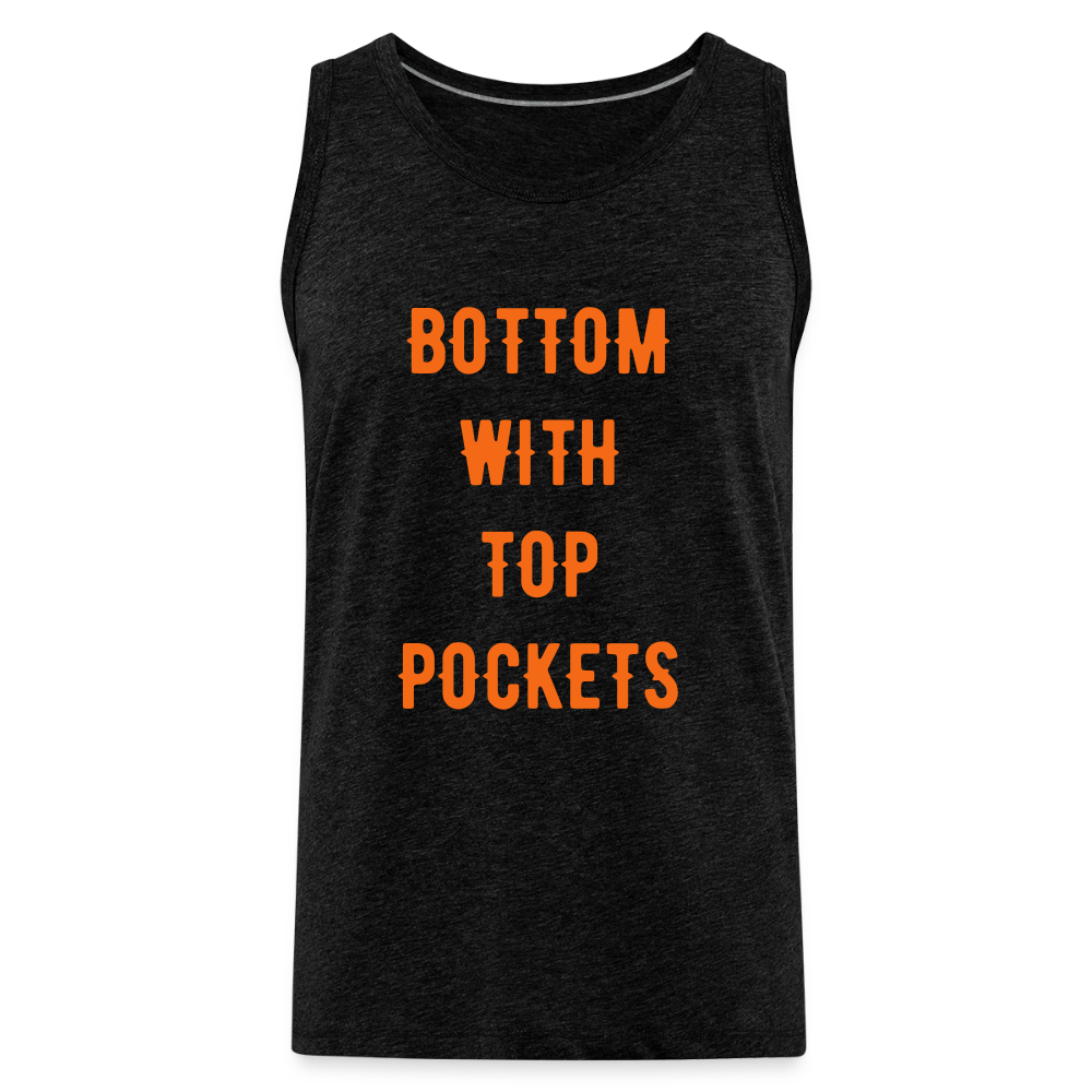 Bottom w/ Top Pockets - Men's Premium Tank Top - charcoal grey