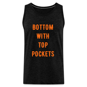 Bottom w/ Top Pockets - Men's Premium Tank Top - charcoal grey