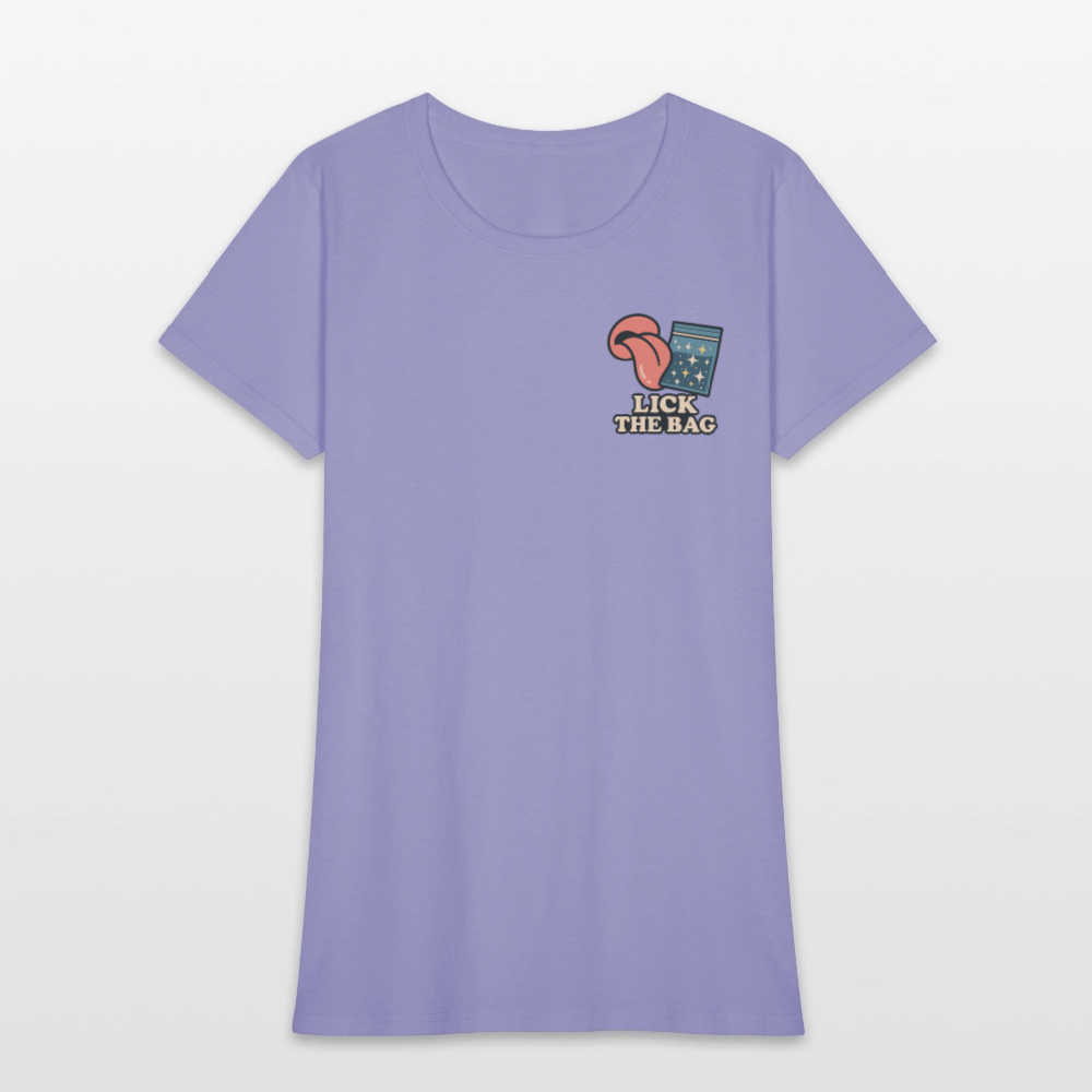 Women’s “Lick The Bag” Image Logo Tee - lavender