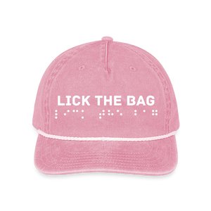 Vintage Wash “Lick The Bag” Brail Logo Cap - washed pink