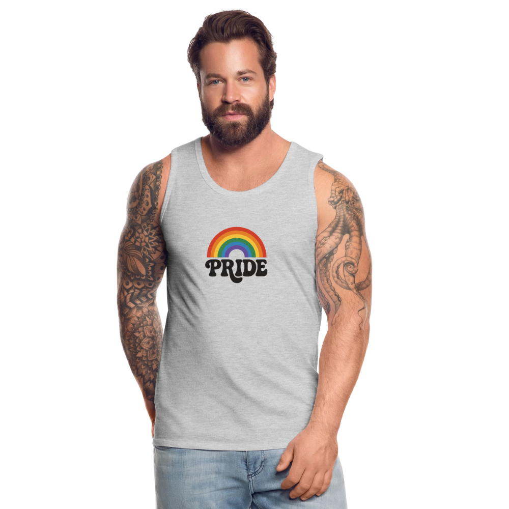 70’s Pride Logo Men’s Premium Tank - heather gray