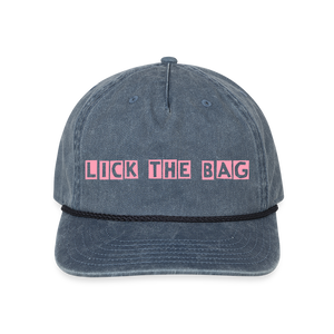 Vintage Wash “Lick The Bag” Bunny Logo Cap - washed navy