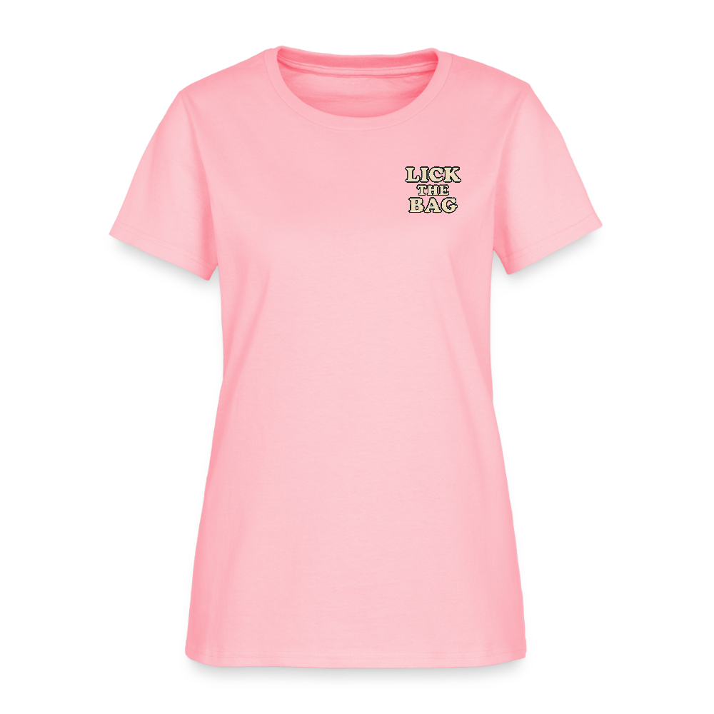 Women’s “Lick The Bag” Text Logo Tee - pink