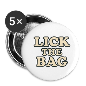 Lick The Bag Buttons large 2.2'' (5-pack - text only) - white