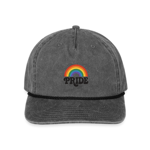 70’s Pride Logo Vintage Washed Rope Cap - washed black