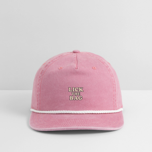 Vintage Wash “Lick The Bag” Text Logo Cap - washed pink