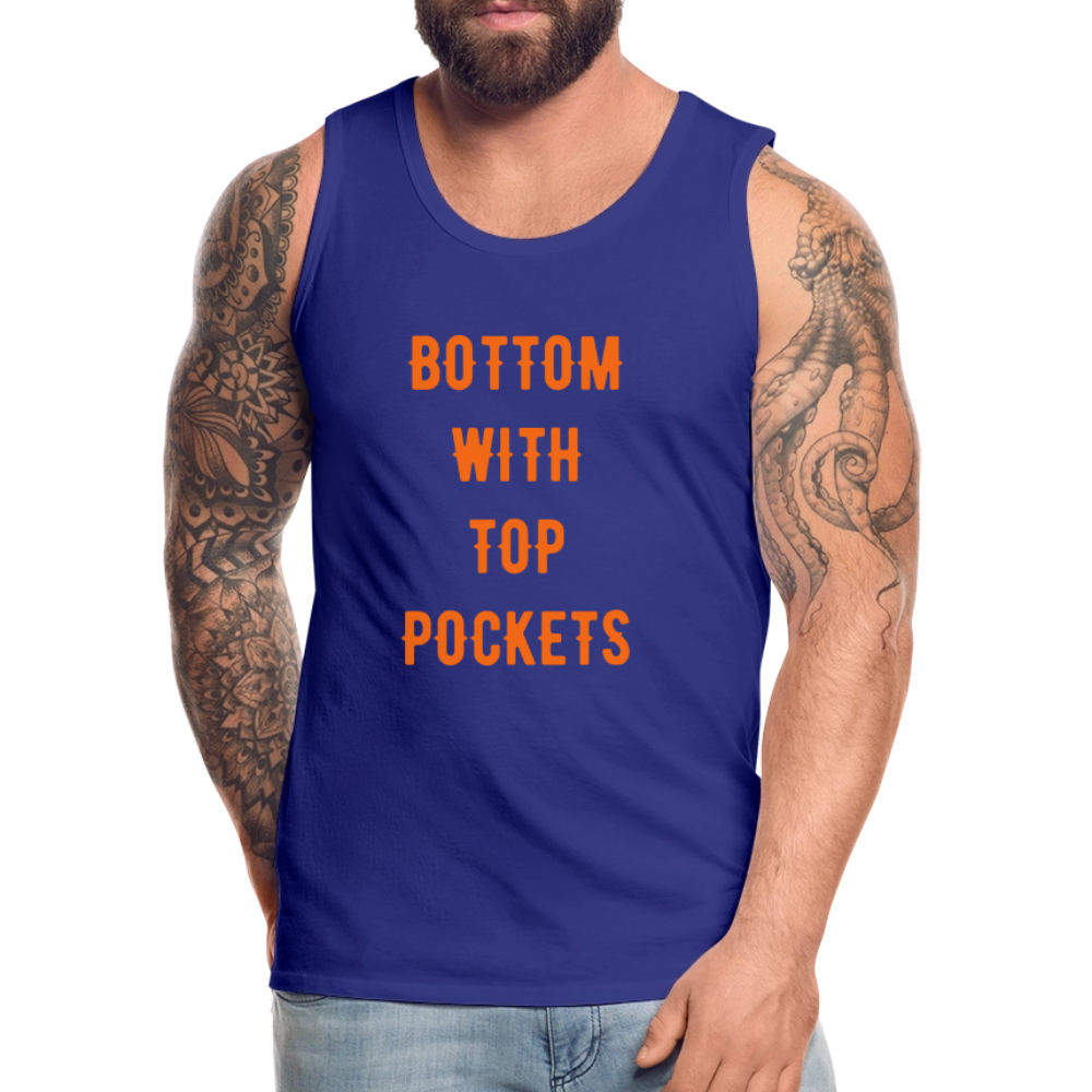 Bottom w/ Top Pockets - Men's Premium Tank Top - royal blue