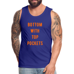 Bottom w/ Top Pockets - Men's Premium Tank Top - royal blue