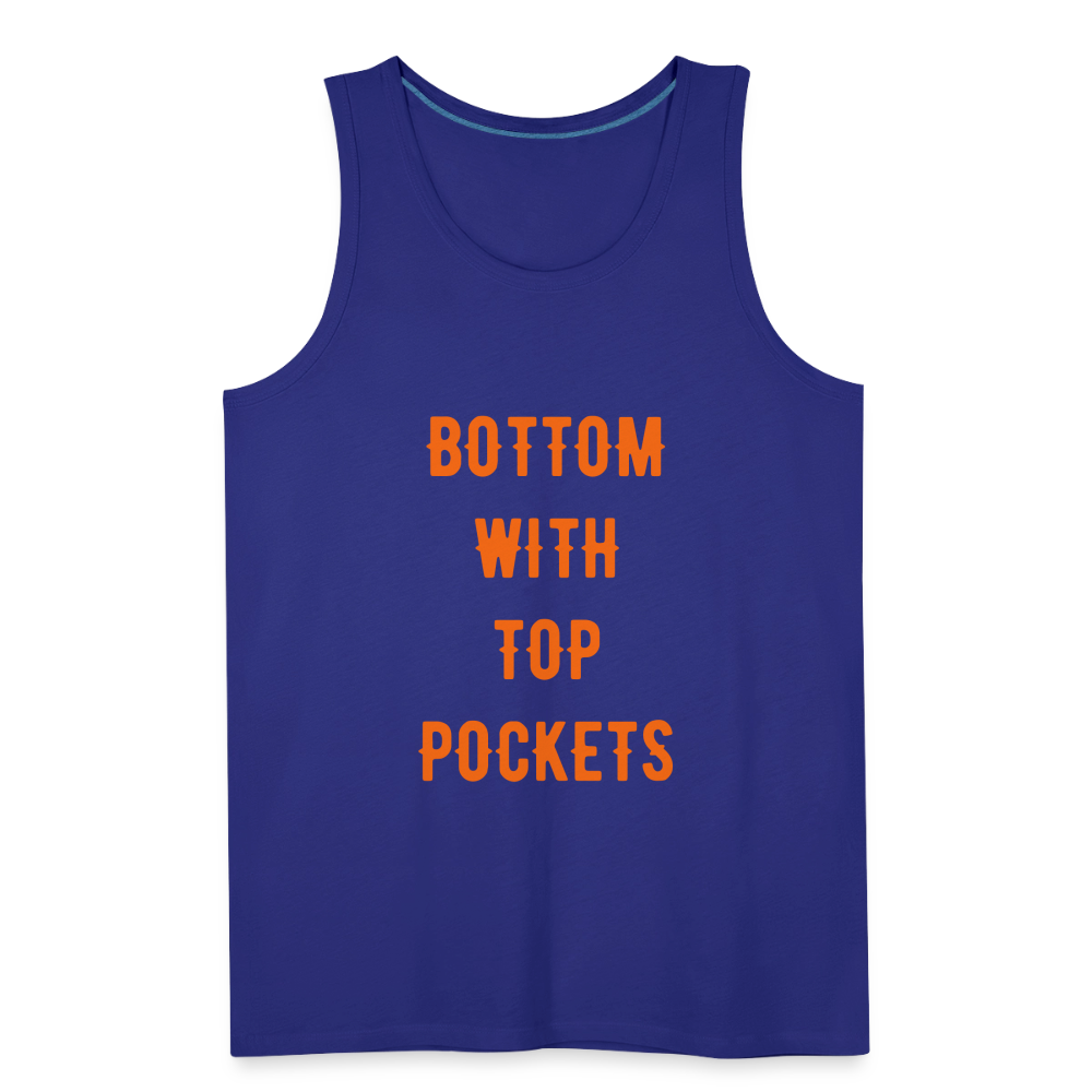Bottom w/ Top Pockets - Men's Premium Tank Top - royal blue