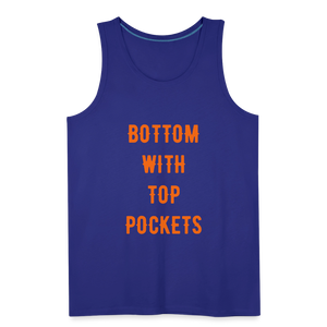 Bottom w/ Top Pockets - Men's Premium Tank Top - royal blue