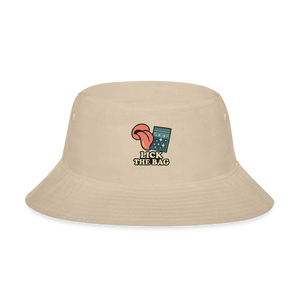 “Lick The Bag” Bucket Hat w/ Image - cream