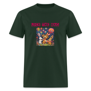 Unisex “Lick The Bag” T-Shirt (Bunny) - forest green