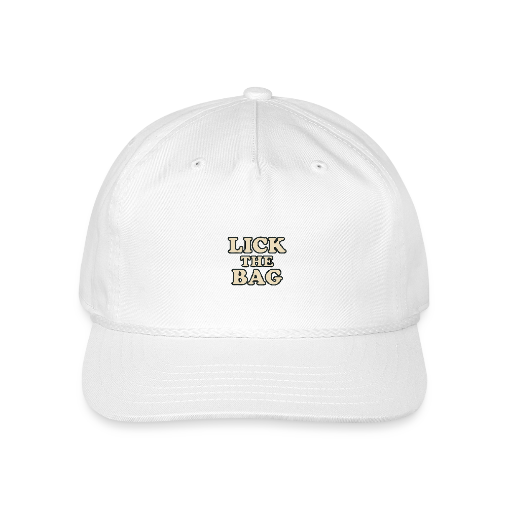 Vintage Wash “Lick The Bag” Text Logo Cap - white