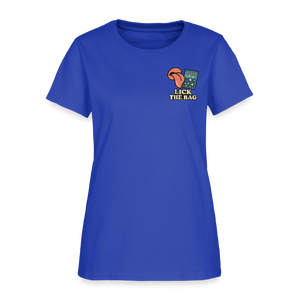 Women’s “Lick The Bag” Image Logo Tee - royal blue