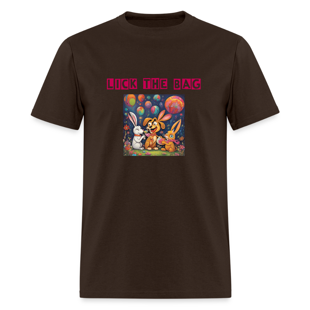 Unisex “Lick The Bag” T-Shirt (Bunny) - brown