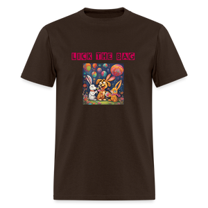 Unisex “Lick The Bag” T-Shirt (Bunny) - brown