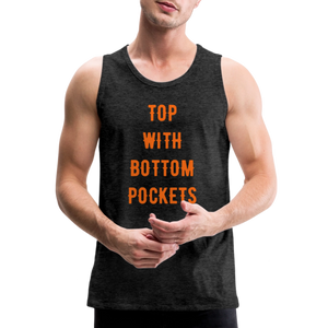 Top w/ Bottom Pockets - Men's Premium Tank Top - charcoal grey