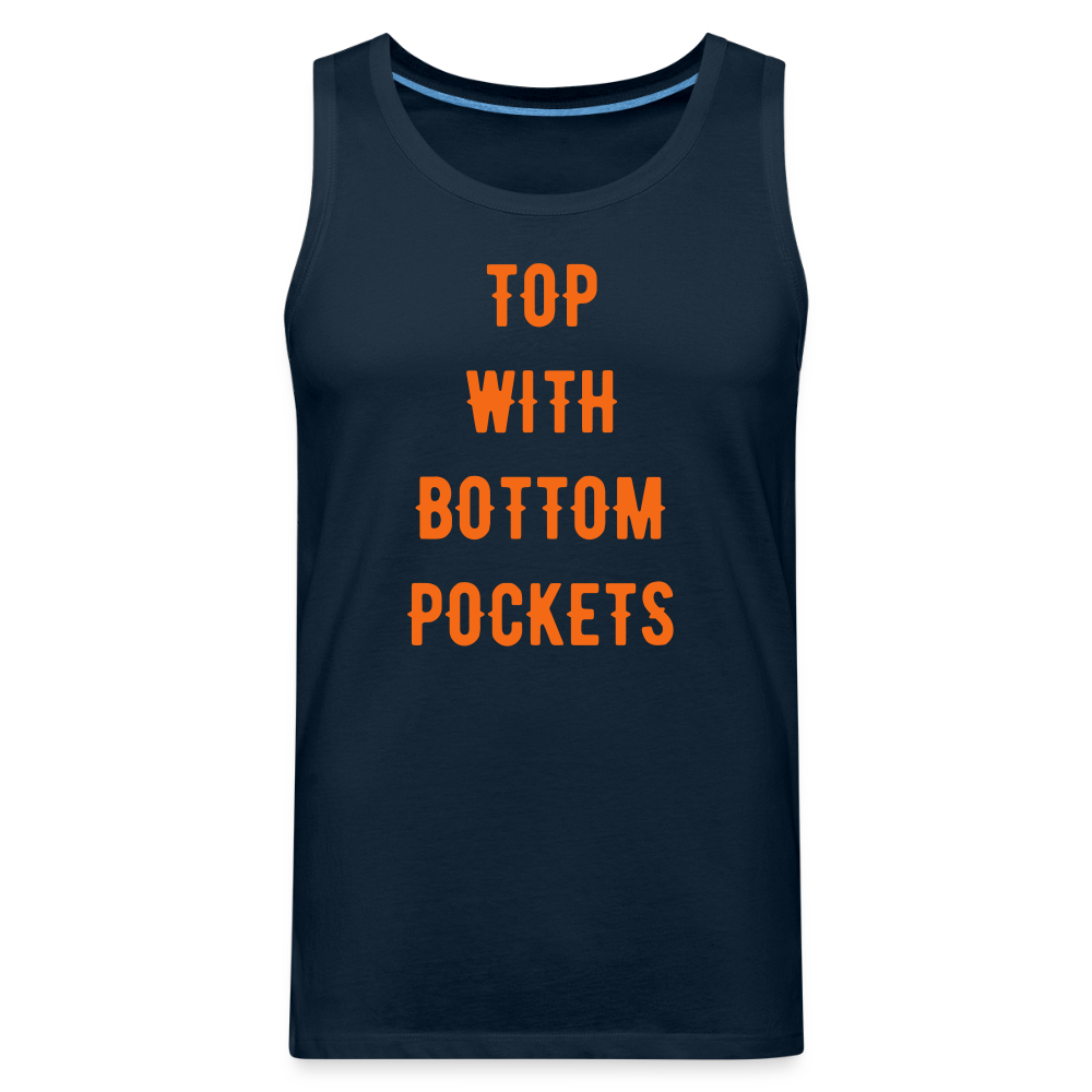 Top w/ Bottom Pockets - Men's Premium Tank Top - deep navy