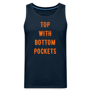Top w/ Bottom Pockets - Men's Premium Tank Top - deep navy