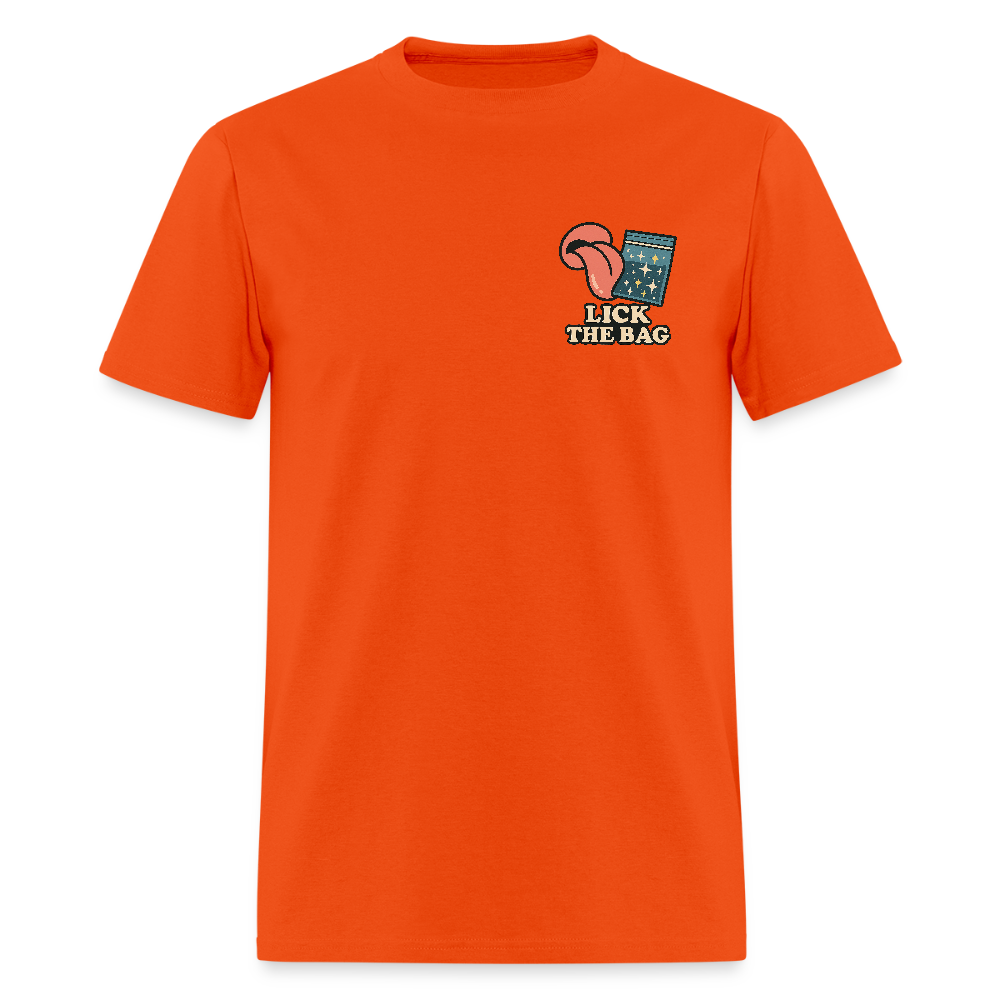 Unisex Lick The Bag T-Shirt (w/ Image) - orange