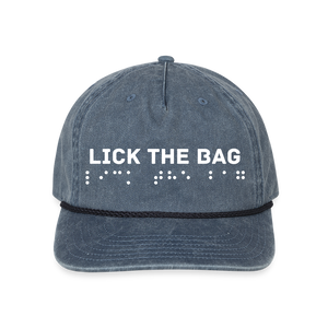 Vintage Wash “Lick The Bag” Brail Logo Cap - washed navy