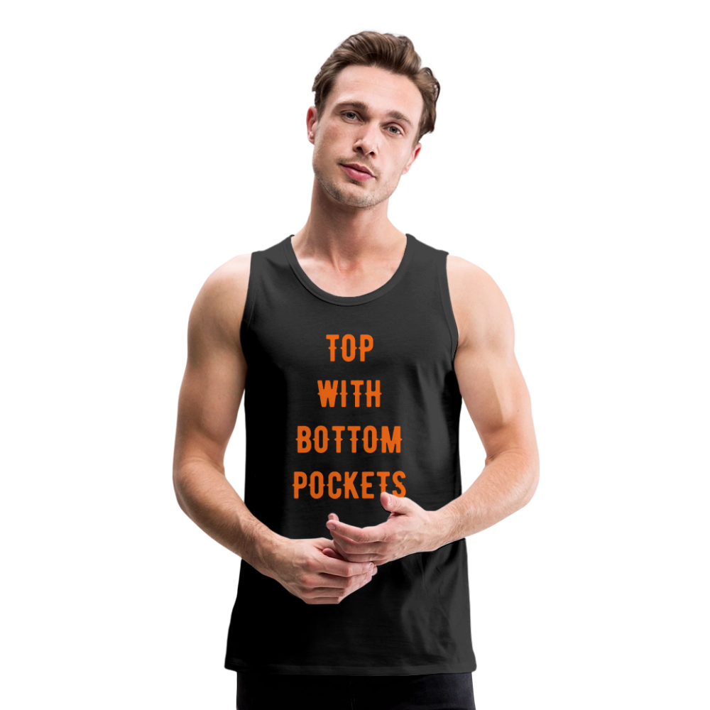 Top w/ Bottom Pockets - Men's Premium Tank Top - black