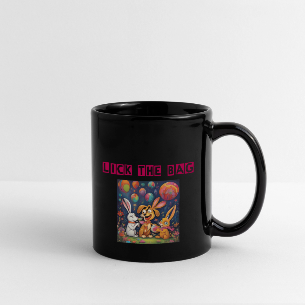 “Lick The Bag” Bunny Full Color Mug - black