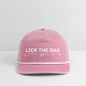 Vintage Wash “Lick The Bag” Brail Logo Cap - washed pink