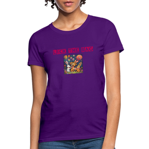 Women’s “Lick The Bag” Bunny Logo Tee - purple