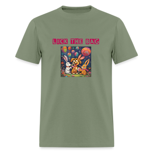 Unisex “Lick The Bag” T-Shirt (Bunny) - military green