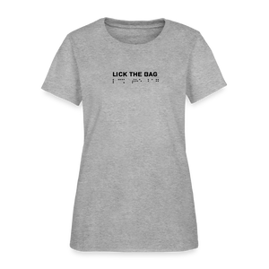 Women’s “Lick The Bag” Brail Logo Tee - heather gray