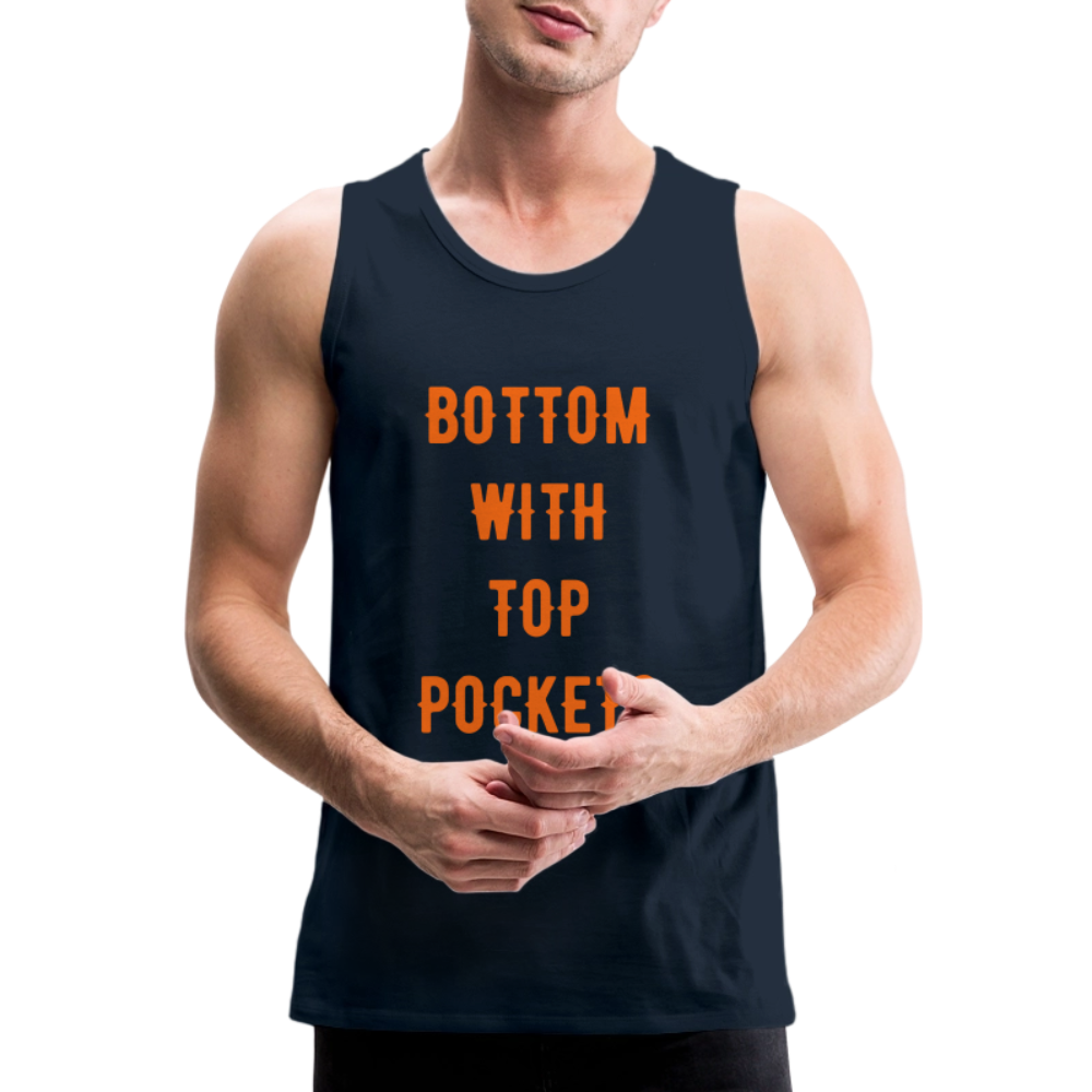Bottom w/ Top Pockets - Men's Premium Tank Top - deep navy
