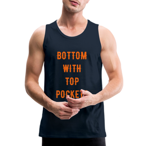 Bottom w/ Top Pockets - Men's Premium Tank Top - deep navy