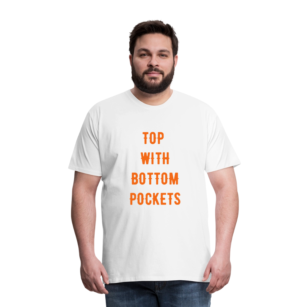 Top w/ Bottom Pockets - Men's Premium T-Shirt - white