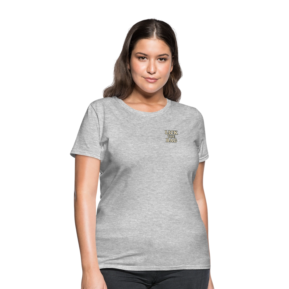 Women’s “Lick The Bag” Text Logo Tee - heather gray