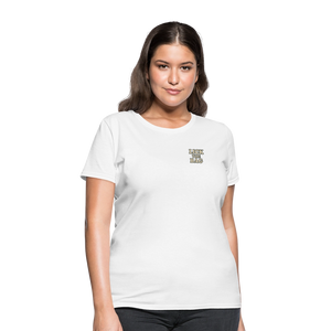 Women’s “Lick The Bag” Text Logo Tee - white