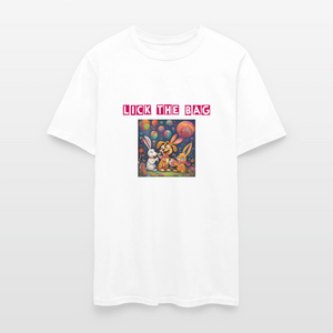 Unisex “Lick The Bag” T-Shirt (Bunny) - white