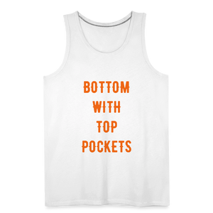 Bottom w/ Top Pockets - Men's Premium Tank Top - white