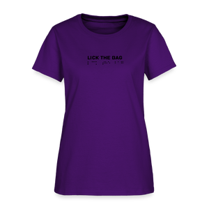Women’s “Lick The Bag” Brail Logo Tee - purple