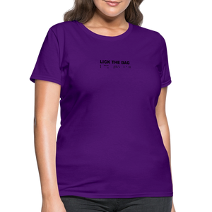 Women’s “Lick The Bag” Brail Logo Tee - purple