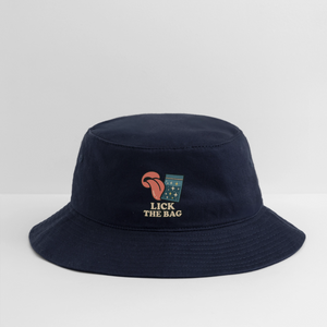 “Lick The Bag” Bucket Hat w/ Image - navy