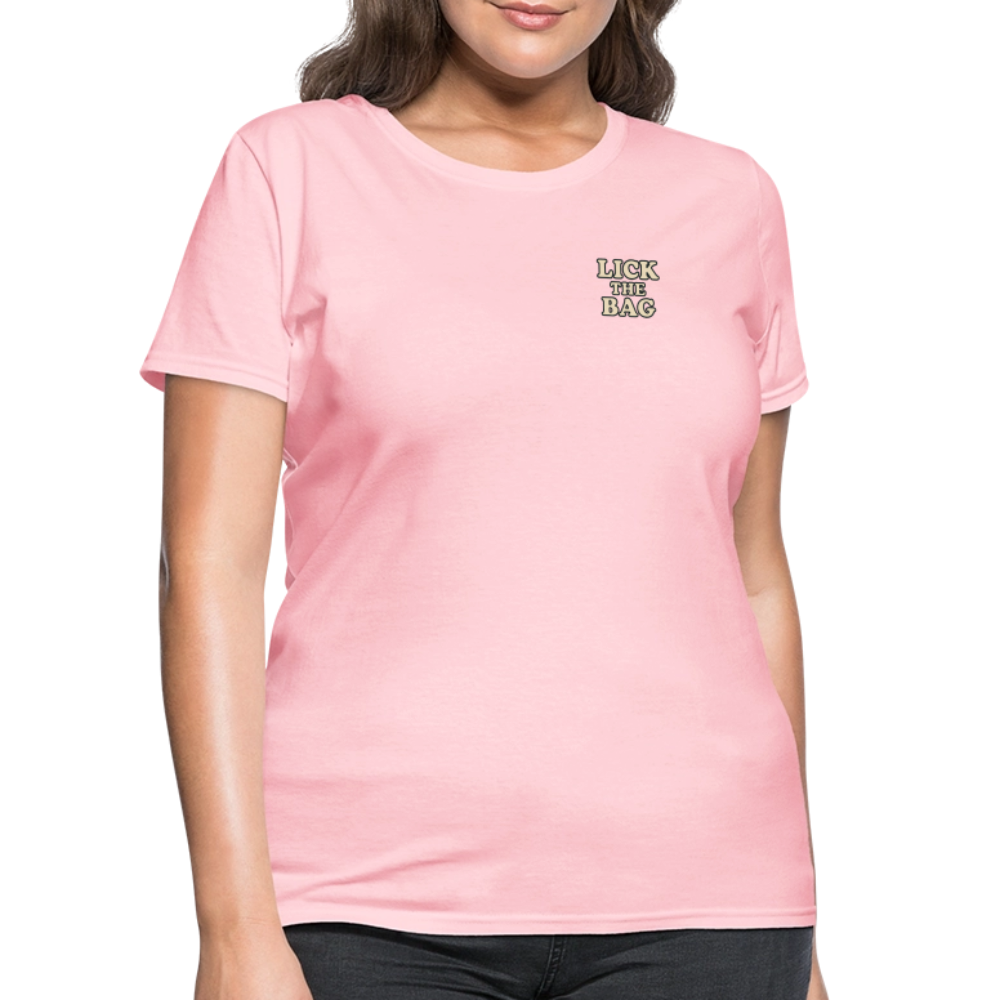 Women’s “Lick The Bag” Text Logo Tee - pink