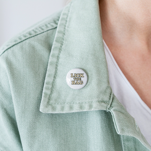 Lick The Bag Buttons small 1'' (5-pack - text only) - white