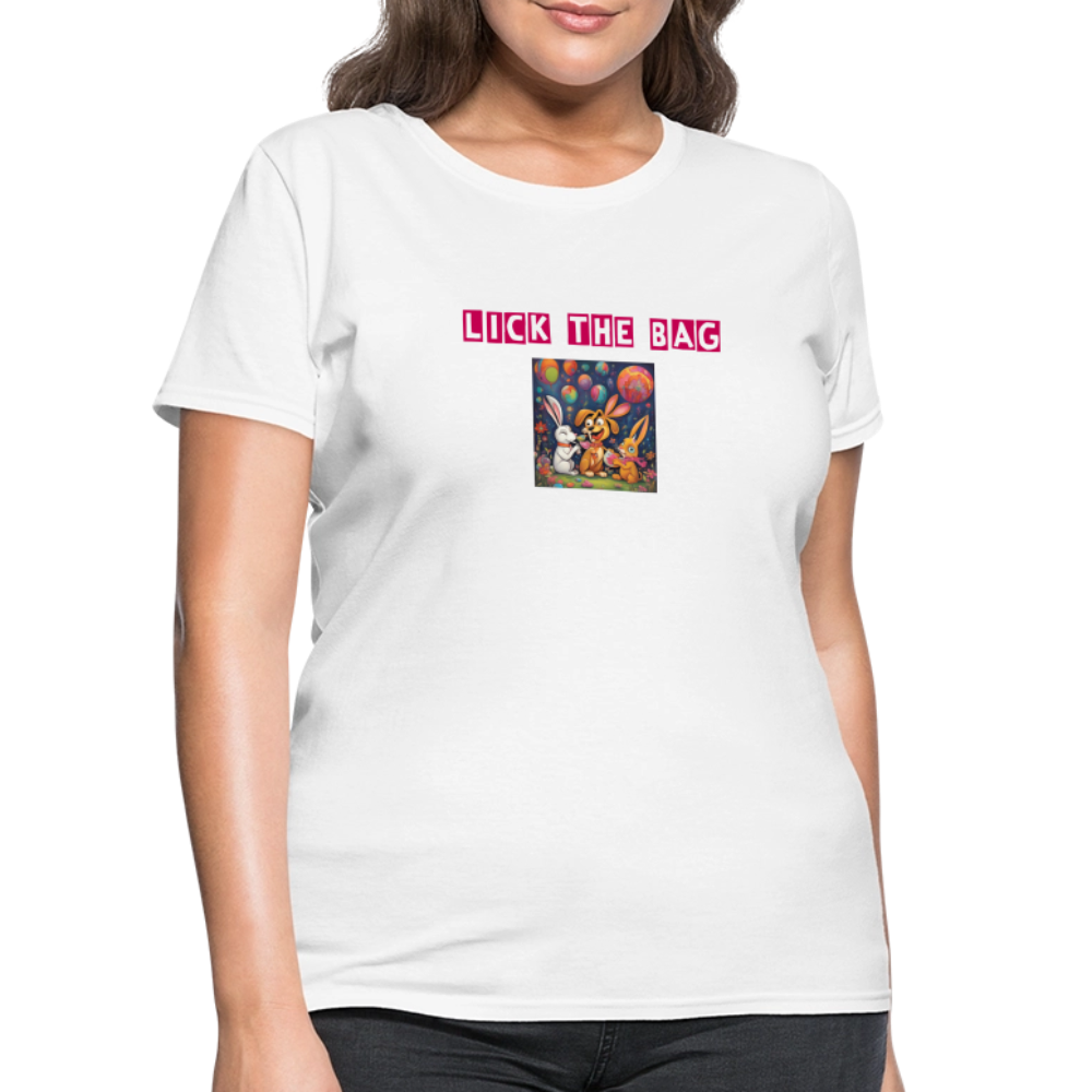 Women’s “Lick The Bag” Bunny Logo Tee - white