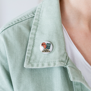 Lick the Bag Buttons small 1'' (5-pack - w/ image) - white